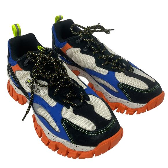 FILA Ray Tracer TR2 Women's Low Trainer Shoes Blue/Orange Size 7.5 Preowned - Picture 1 of 7